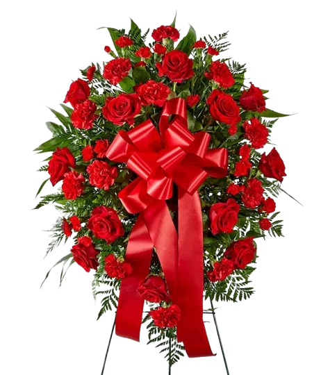 Sympathy Standing Spray With Red Roses