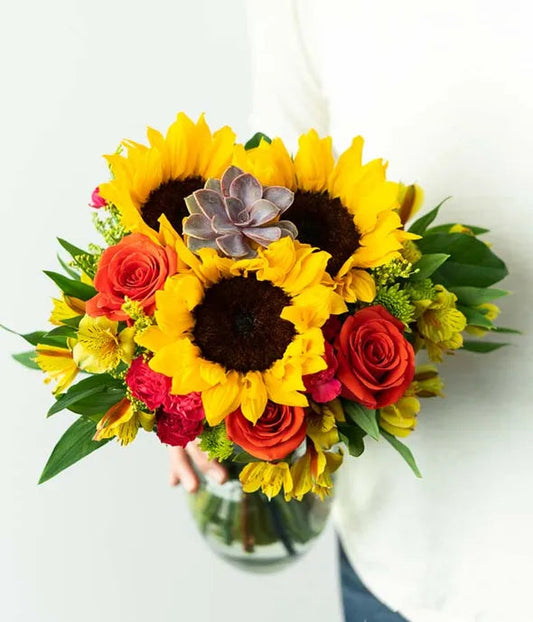 Sweetest Sunflower Succulent Bouquet