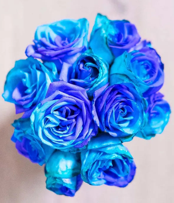 Ocean Blue Roses Bouquet
