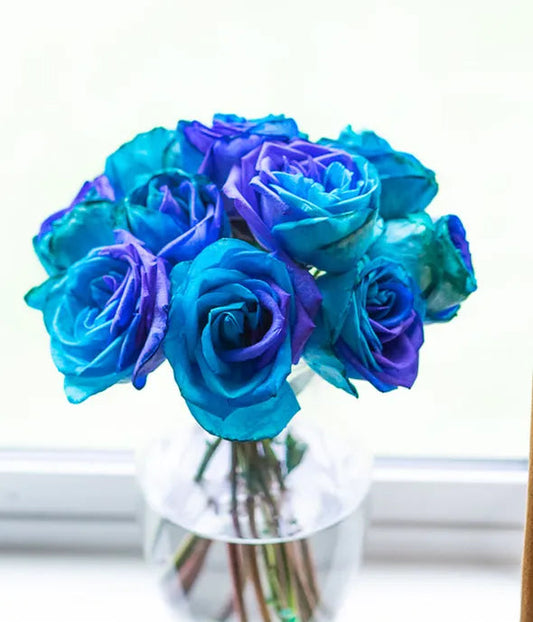 Ocean Blue Roses Bouquet