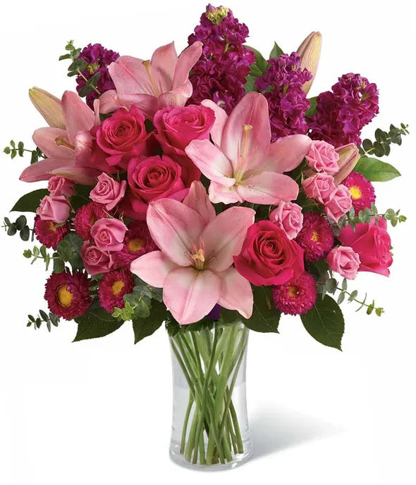 Bedazzled By Roses & Lilies Bouquet