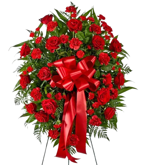 Sympathy Standing Spray With Red Roses