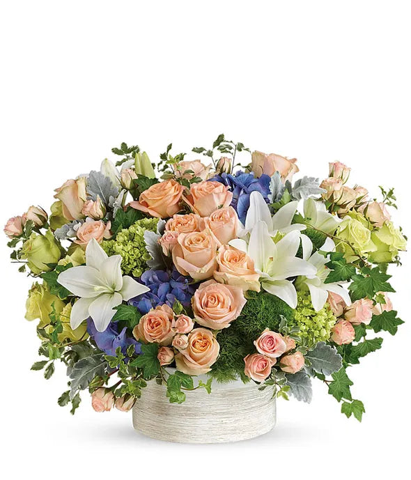 Wild Peach Rose Garden Bouquet
