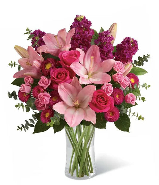 Bedazzled By Roses & Lilies Bouquet 