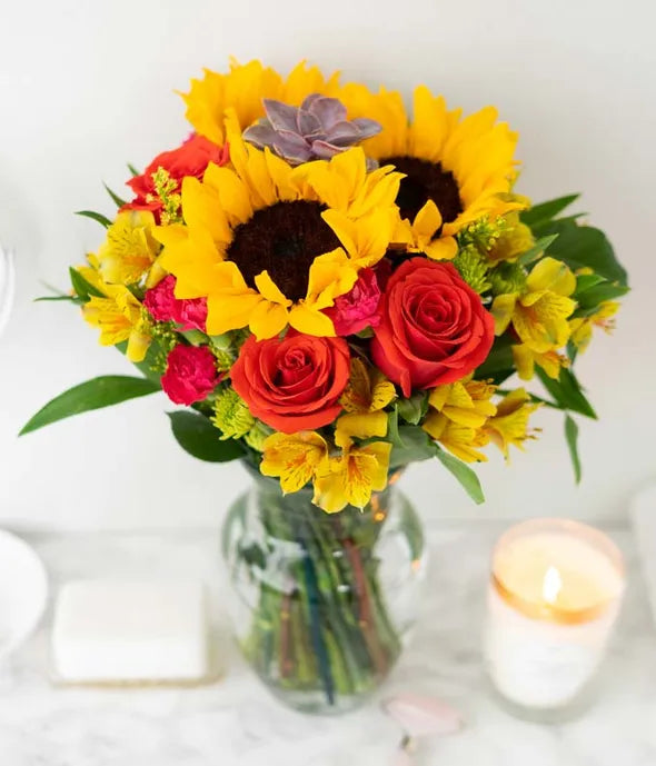 Sweetest Sunflower Succulent Bouquet 