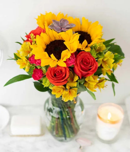 Sweetest Sunflower Succulent Bouquet 