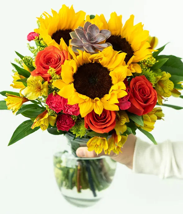 Sweetest Sunflower Succulent Bouquet 