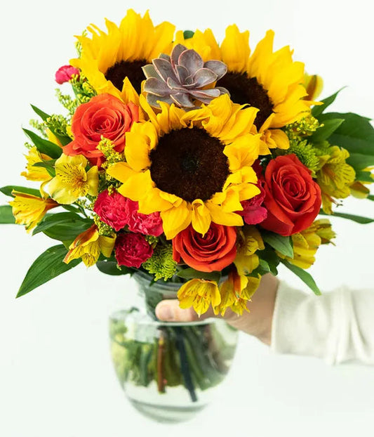 Sweetest Sunflower Succulent Bouquet 