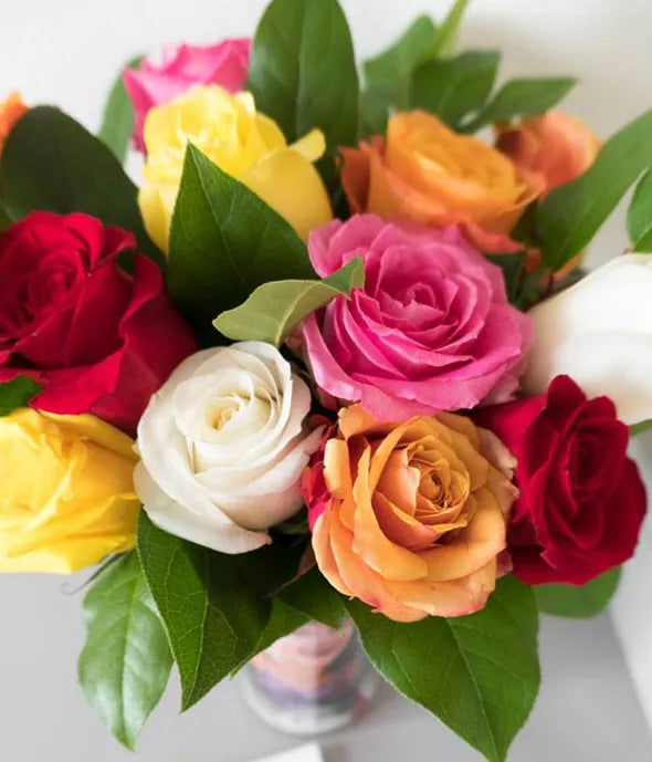 Hybrid Rainbow Roses Rainbow Roses Bouquet | Mixed Roses Bouquet For You