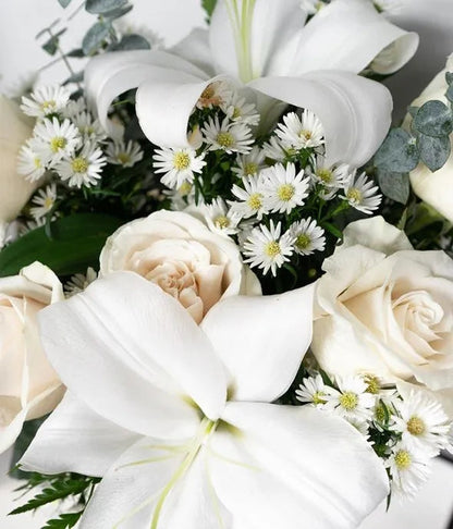 With All Our Sympathy Lily Arrangement 