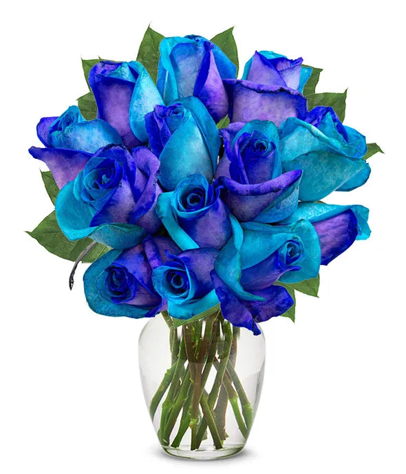 Ocean Blue Roses Bouquet 