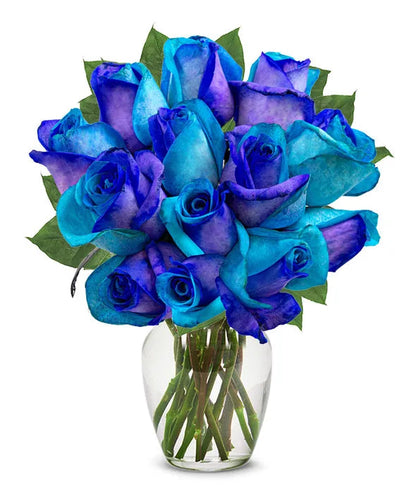 Ocean Blue Roses Bouquet 