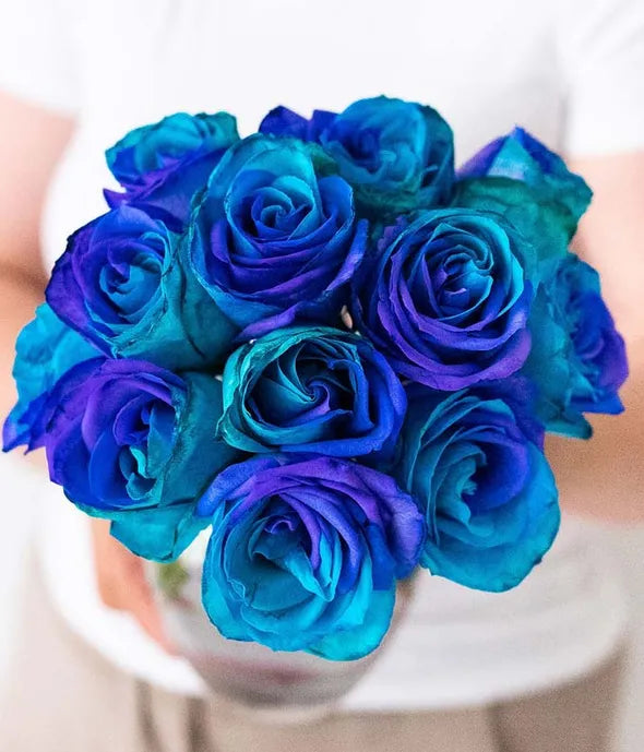 Ocean Blue Roses Bouquet 