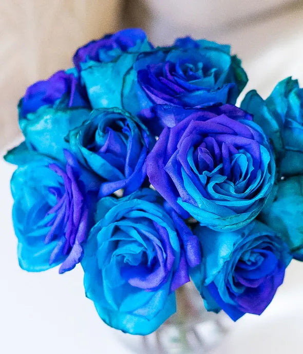 Ocean Blue Roses Bouquet 