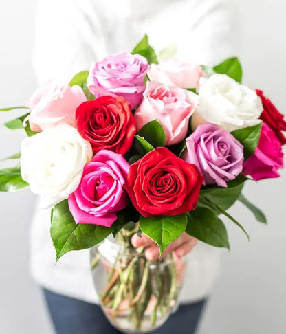 One Dozen Assorted Sweetheart Roses 