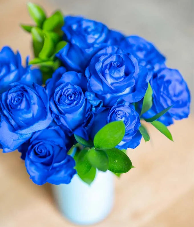 One Dozen Blue Roses 