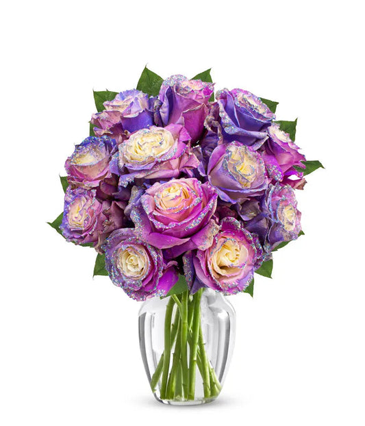 Purple Pastel Glitter Roses 
