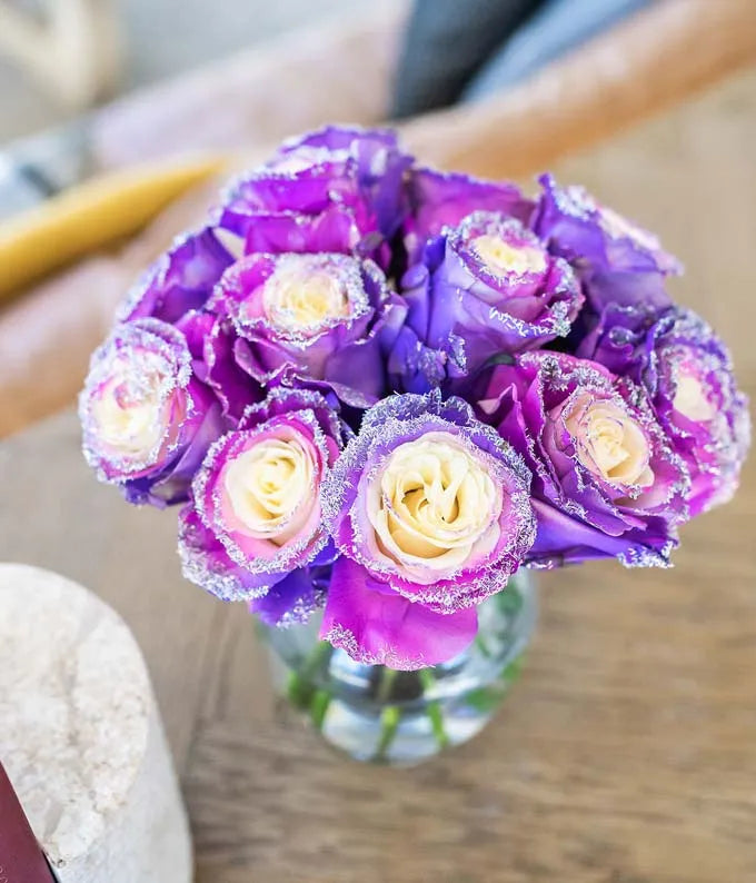 Purple Pastel Glitter Roses 
