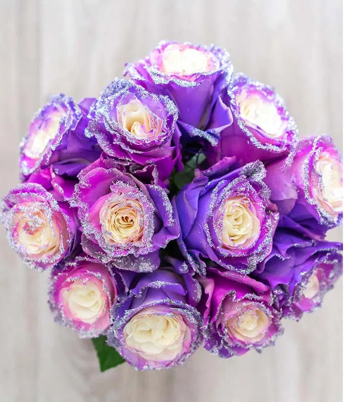 Purple Pastel Glitter Roses 