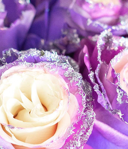 Purple Pastel Glitter Roses 
