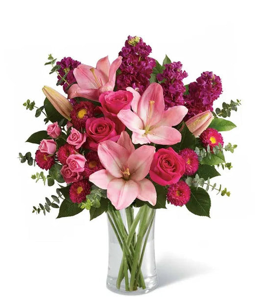 Bedazzled By Roses & Lilies Bouquet 