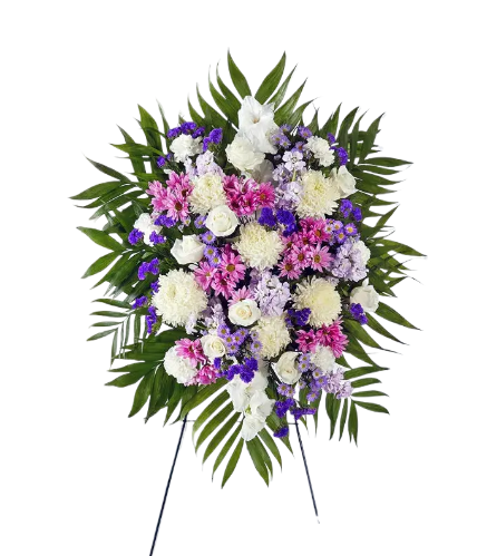 Lavender & White Sympathy Standing Spray 