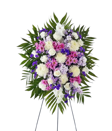 Lavender & White Sympathy Standing Spray 
