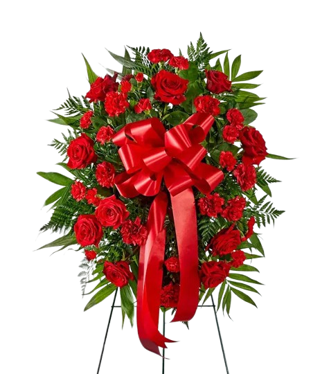Sympathy Standing Spray With Red Roses 