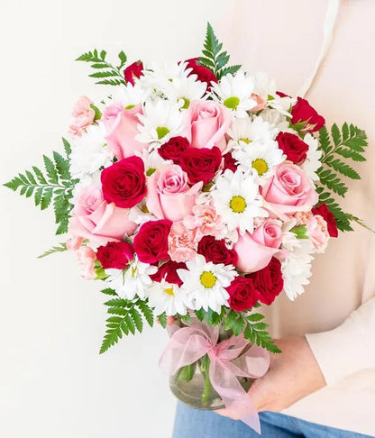 Pink And White Flowers Bouquet 