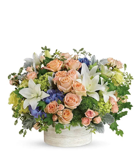Wild Peach Rose Garden Bouquet 