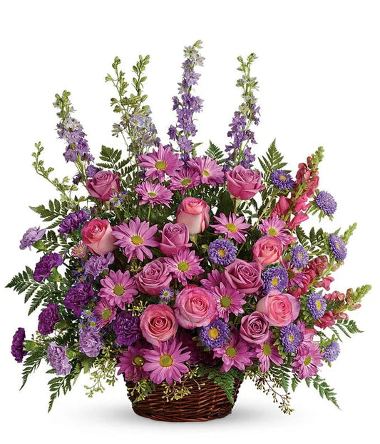 Tender Love & Remembrance Floral Basket 