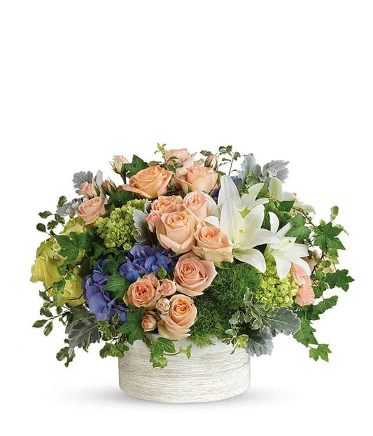 Wild Peach Rose Garden Bouquet 